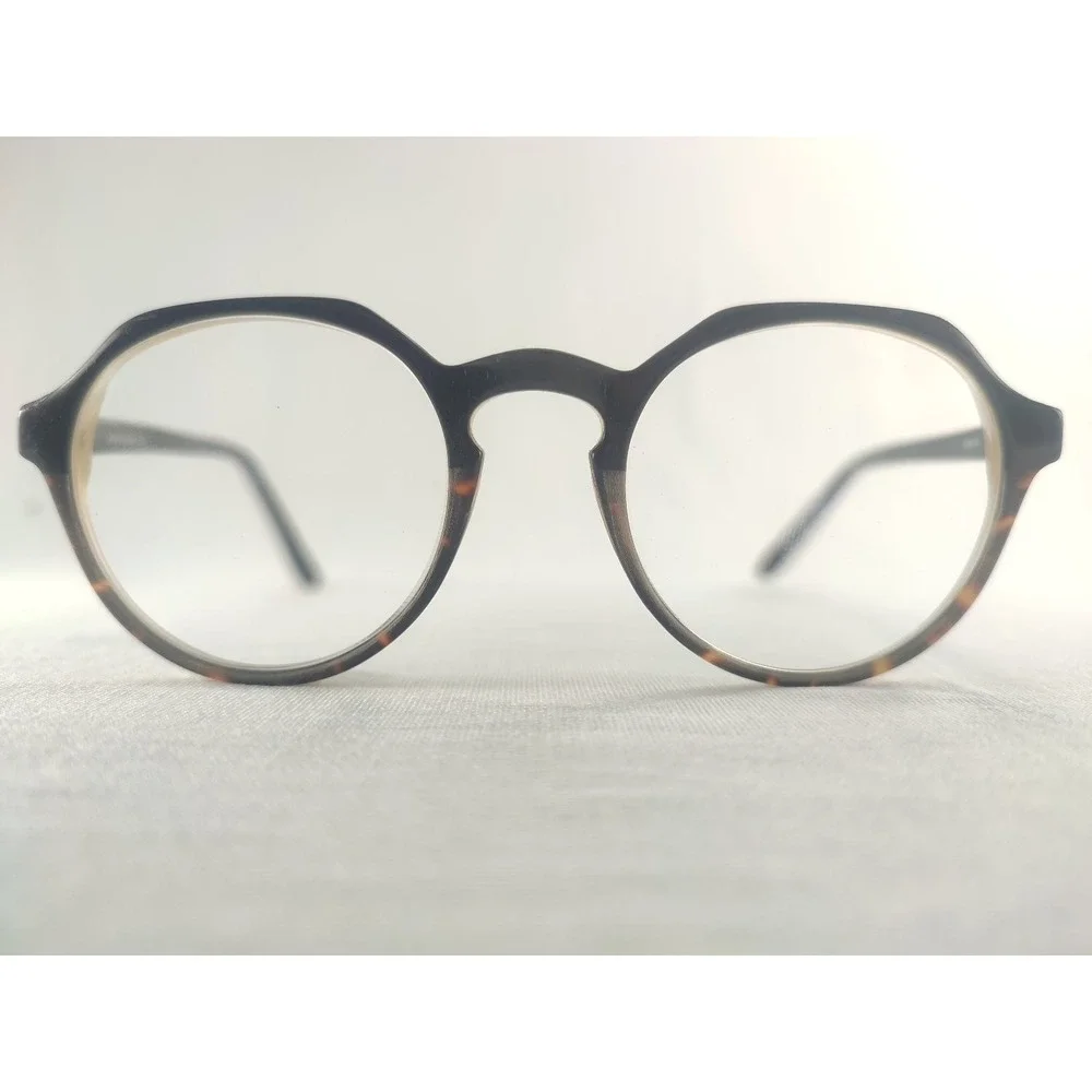 Linda Farrow Luxe Round Optical Eyeglass Frames 48-20-145 Gray Tortoise Acetate